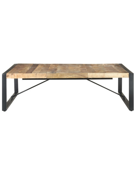 Tavolino da Salotto 140x140x40 cm in Legno di Mango Grezzo