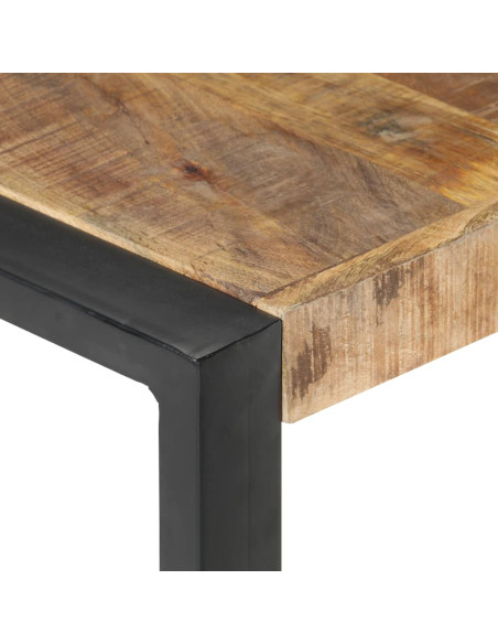 Tavolino da Salotto 140x140x40 cm in Legno di Mango Grezzo
