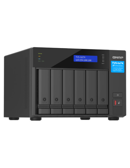 QNAP TVS-H674 NAS Tower Intel® Core™ i5 i5-12400 32 GB DDR4 0 TB QuTS hero Nero