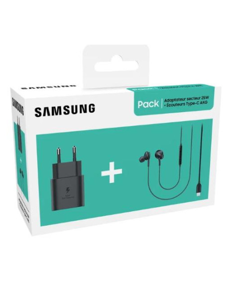SAMSUNG PACK CARICATORE USB-C DA 25W + AURICOLARI USB-C AKG