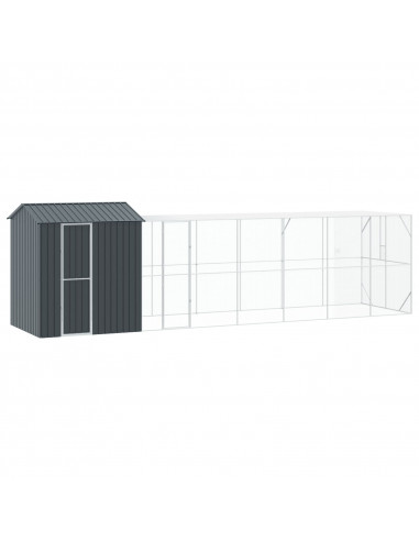 Voliera per Uccelli con Estensione Antracite 210x817x247 cm Acciaio