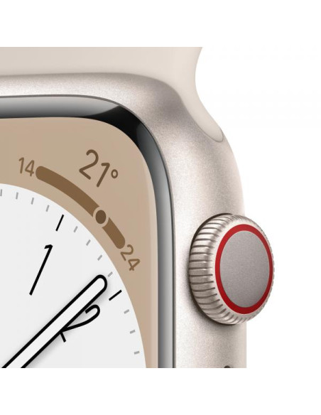 Apple Watch Series 8 GPS + Cellular 45mm Cassa in Alluminio color Galassia con Cinturino Sport Band Galassia - Regular