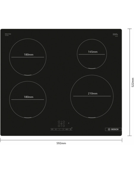 Bosch Serie 4 PUE611BB5E Piano cottura a induzione 60 cm Nero, senza profili