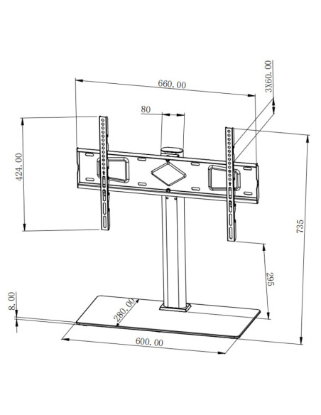 Techly ICA-LCD S07L Supporto TV a parete 165,1 cm (65") Nero