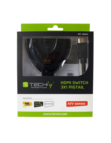 Techly IDATA HDMI-3F30 conmutador de vídeo