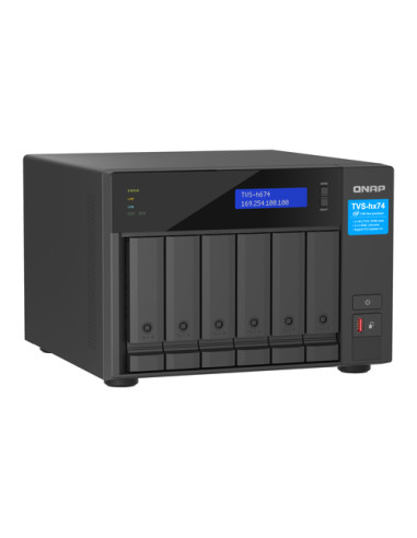 QNAP TVS-h674 NAS Tower Intel® Core™ i3 i3-12100 16 GB DDR4 0 TB QuTS hero Nero