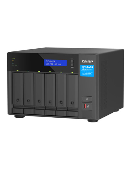 QNAP TVS-h674 NAS Tower Intel® Core™ i3 i3-12100 16 GB DDR4 0 TB QuTS hero Nero