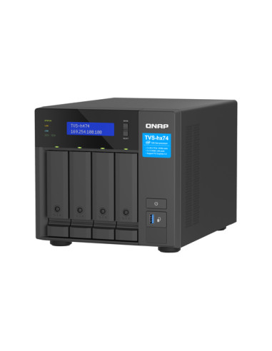 QNAP TVS-H474 NAS Tower Intel® Pentium® G7400 8 GB DDR4 0 TB QuTS hero Nero