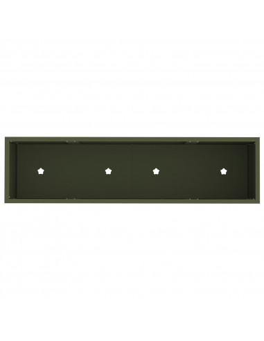 Fioriera Rialzata 100x26x82 cm Verde Oliva In Acciaio