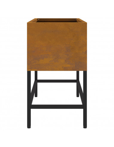 Fioriera rialzata 60x26x45 cm in acciaio resistente alle intemperie