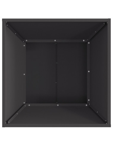 Fire Pit Quadrato Nero 60x60x35 cm in Acciaio