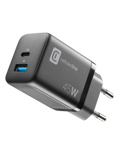 Cellularline MULTIPOWER MICRO 45W Caricabatterie da rete veloce ultracompatto 2 porte, 45W