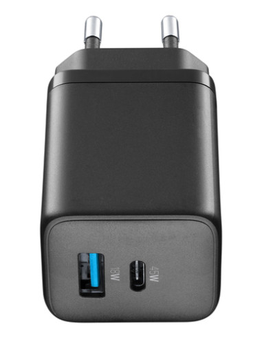 Cellularline MULTIPOWER MICRO 45W Caricabatterie da rete veloce ultracompatto 2 porte, 45W