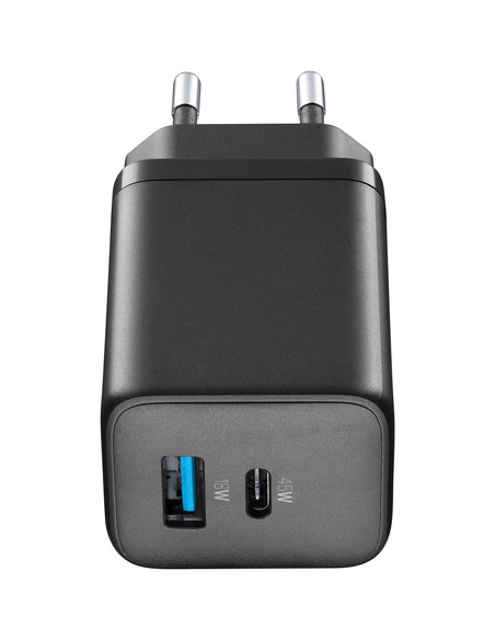 Cellularline MULTIPOWER MICRO 45W Caricabatterie da rete veloce ultracompatto 2 porte, 45W