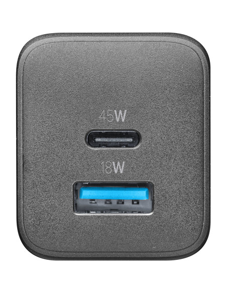 Cellularline MULTIPOWER MICRO 45W Caricabatterie da rete veloce ultracompatto 2 porte, 45W