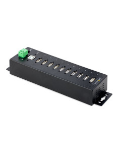 StarTech.com Hub USB 2.0 a 10 porte, hub di ricarica robusto con protezione ESD livello 4, Moltiplicatore di porte USB-A industr