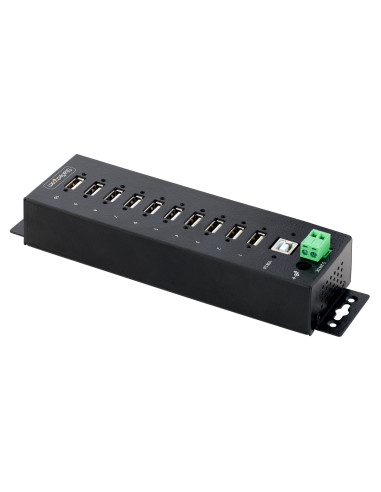 StarTech.com Hub USB 2.0 a 10 porte, hub di ricarica robusto con protezione ESD livello 4, Moltiplicatore di porte USB-A industr