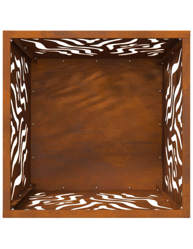 Focolaio Quadrato 40x40x40 cm in Acciaio Invecchiato