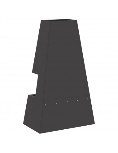 Focolare con spazio per legna Nero 60x35x100 cm Acciaio