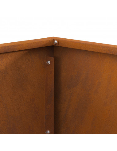 Focolare Quadra Nera 60x60x35 cm in Acciaio Invecchiato