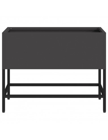 Fioriera Elevata 60x26x45 cm Acciaio Nero