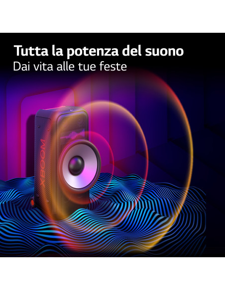 LG XBOOM XL7S, Party Speaker 250W, Woofer da 8'', Illuminazione, Karaoke, Maniglia, Black