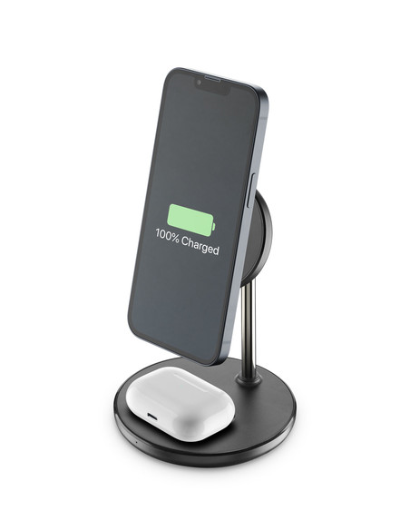 Cellularline Mag Duo Wireless Charger Supporto con carica wireless 2 in 1 per dispositivi Apple