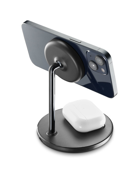 Cellularline Mag Duo Wireless Charger Supporto con carica wireless 2 in 1 per dispositivi Apple