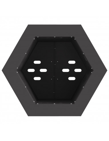 Focolare senza fumi Esagonale Nero 38x38x51 cm Acciaio