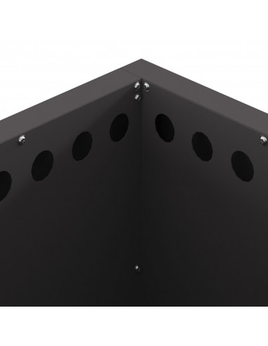 Focolare senza fumo Quadrato Nero 48x48x50 cm Acciaio