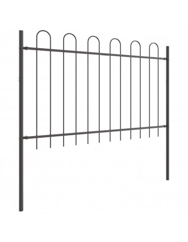 Fondo Giardino  con Parte Superiore a Cavalletto Grigio 15,3x1,2 m in Acciaio