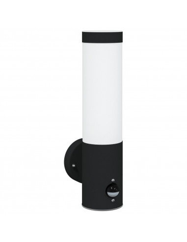 Lampada da Parete da Esterno  con Sensore Nero Acciaio Inossidabile IP44