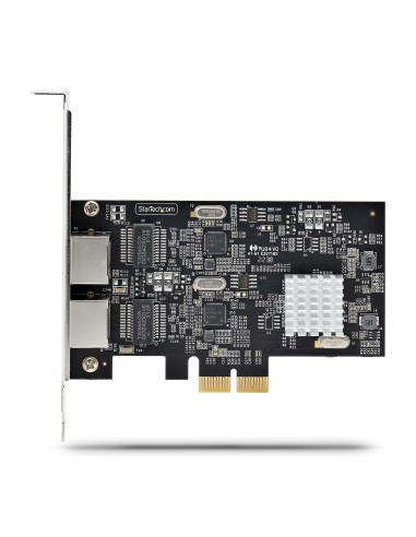 StarTech.com Scheda di rete 2.5 Gigabit a 2 porte - Scheda Ethernet PCIe da 2,5 Gbps NBASE-T, Intel I225-V, Scheda di rete per P