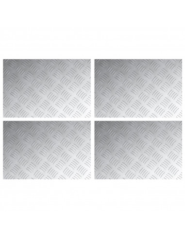 Lastre in Alluminio a Rete - Set di 4, 60x40 cm, Antiscivolo
