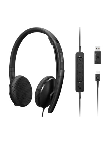 Lenovo 4XD1M39028 cuffia e auricolare Cablato A Padiglione USB tipo-C Nero