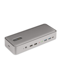 StarTech.com KVM Docking Station USB-C per due laptop, docking station DisplayPort a doppio monitor 4K 60 Hz, hub USB a 5 porte,