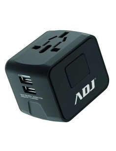 ADATTATORE UNIVERSALE TRAVEL BK US/EU/AUS/UK PLUGS 2*USB PORTS