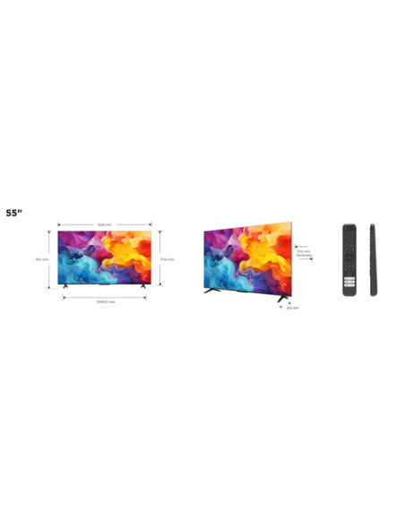 TCL P61 Smart TV Ultra HD 4K 55" 55P61B, Dolby Audio, Controlli vocali, Google TV