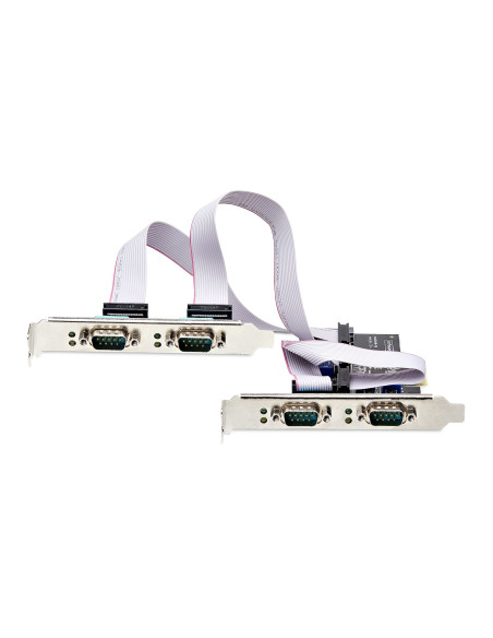 StarTech.com Scheda Seriale PCIe a 4 porte, scheda seriale PCI Express a RS232/RS422/RS485 (DB9), staffa a basso profilo inclusa