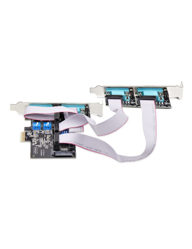 StarTech.com Scheda Seriale PCIe a 4 porte, scheda seriale PCI Express a RS232/RS422/RS485 (DB9), staffa a basso profilo inclusa