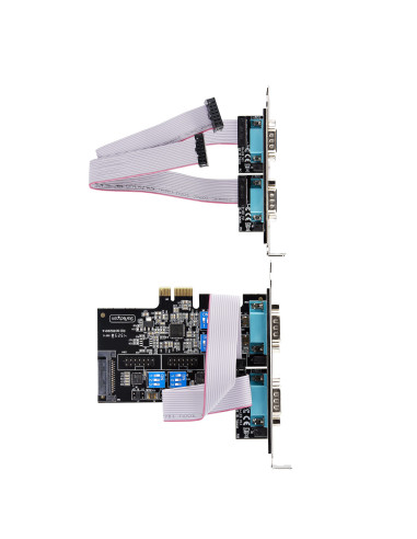 StarTech.com Scheda Seriale PCIe a 4 porte, scheda seriale PCI Express a RS232/RS422/RS485 (DB9), staffa a basso profilo inclusa