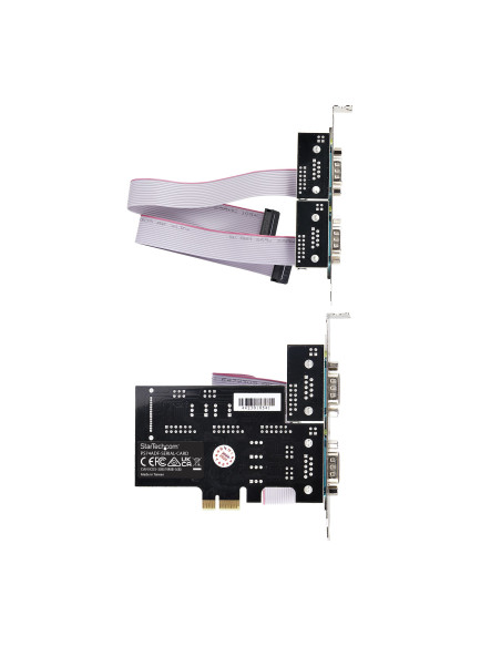 StarTech.com Scheda Seriale PCIe a 4 porte, scheda seriale PCI Express a RS232/RS422/RS485 (DB9), staffa a basso profilo inclusa