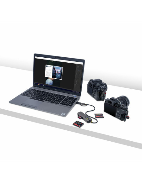 StarTech.com Lettore di schede di memoria multimediale USB 3.0, lettore di schede SD/microSD/CompactFlash, adattatore portatile 