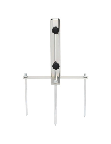 Base per Ombrellone con Picchetti per Ø32-48 Argento in Acciaio