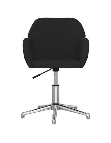 Sedia da Ufficio Girevole Nera in Tessuto