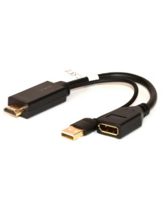 ADATTATORE LINK HDMI TO DISPLAYPORT 1.2, M/F, CON CONNETTORE USB 4K PER PC/NOTEBOOK, NERO, LKADAT202