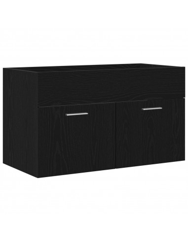 Mobile bagno  Nero Rovere 90x38,5x46 cm Legno ingegnerizzato