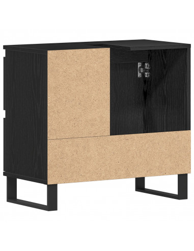 Mobile bagno vitaXL Nero Rovere 65x33x60 cm Legno ingegnerizzato