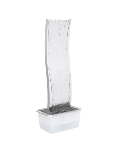 Fontana da Giardino con Pompa in Acciaio Inox 130 cm Curvo