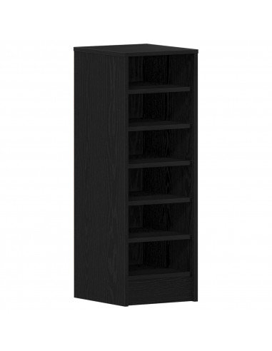 Mobile per Scarpe  Nero Rovere 31,5x35x90 cm in Legno Ingenerizzato